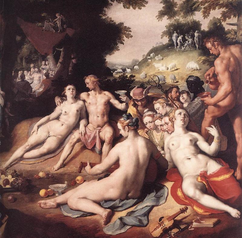 CORNELIS VAN HAARLEM The Wedding of Peleus and Thetis (detail) sd Sweden oil painting art